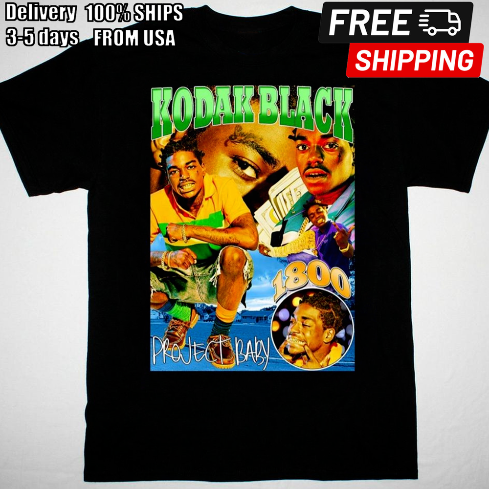 Kodak Black project baby T-shirt black Short sleeve All Sizes S-5Xl