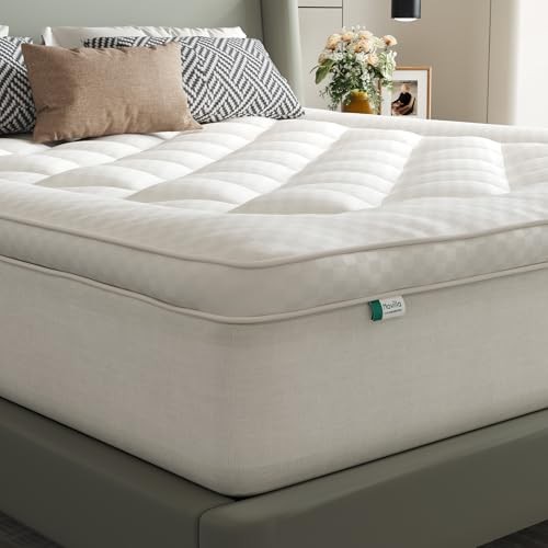 Mattress Topper, Extra Thick Pillow Top - Overfilled Hotel Luxury King Oatmeal