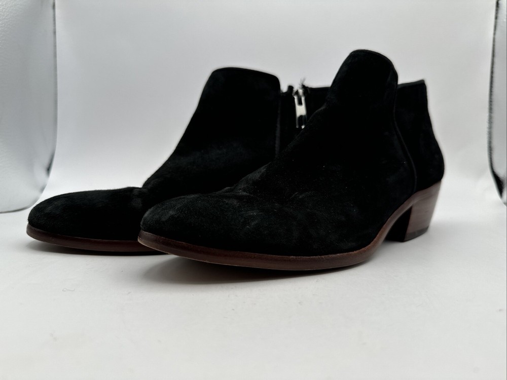 Sam Edelman Black Suede Leather Zip-Up Ankle Booties for Women Size 7M Stylish Comfortable Footwear