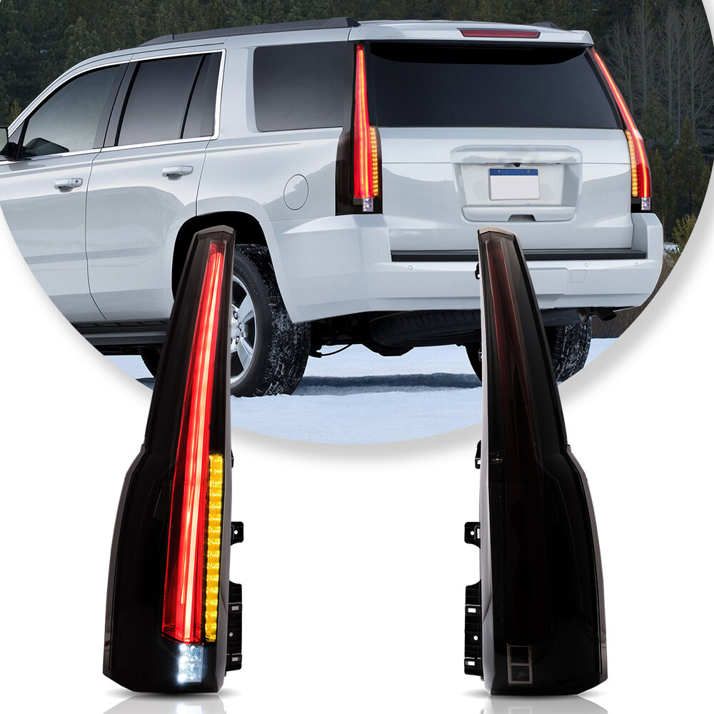 VLAND Smoked LED Escalade-Style Taillights for 2015-2020 Chevy Tahoe Suburban
