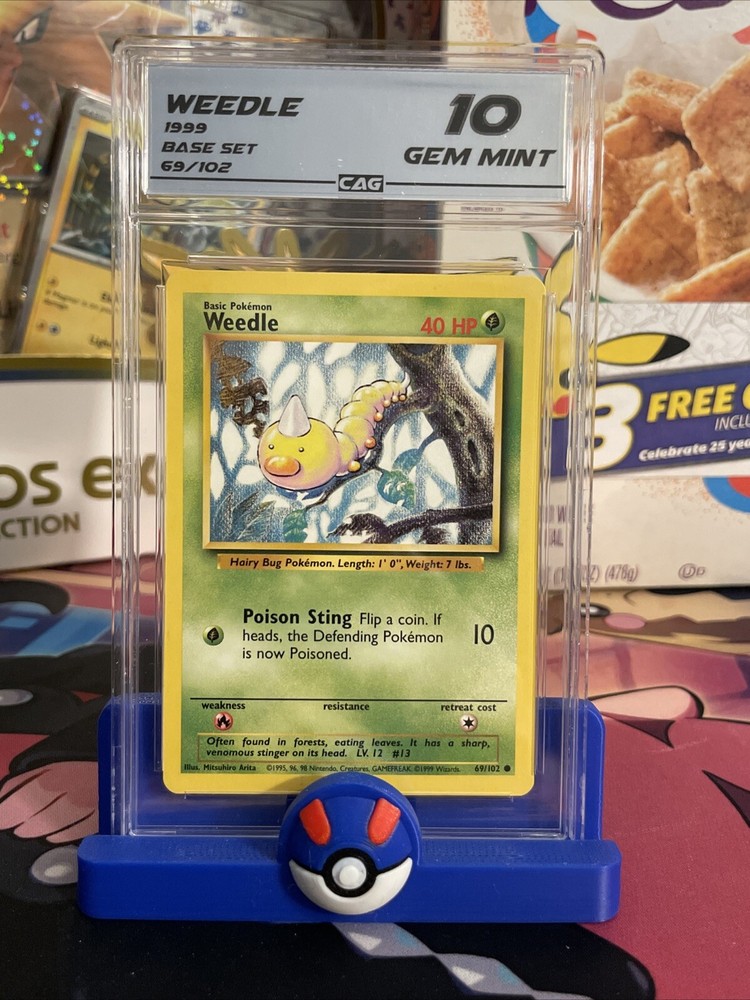 Weedle 100/130 Base Set 2 Pokemon Card Regular Holo