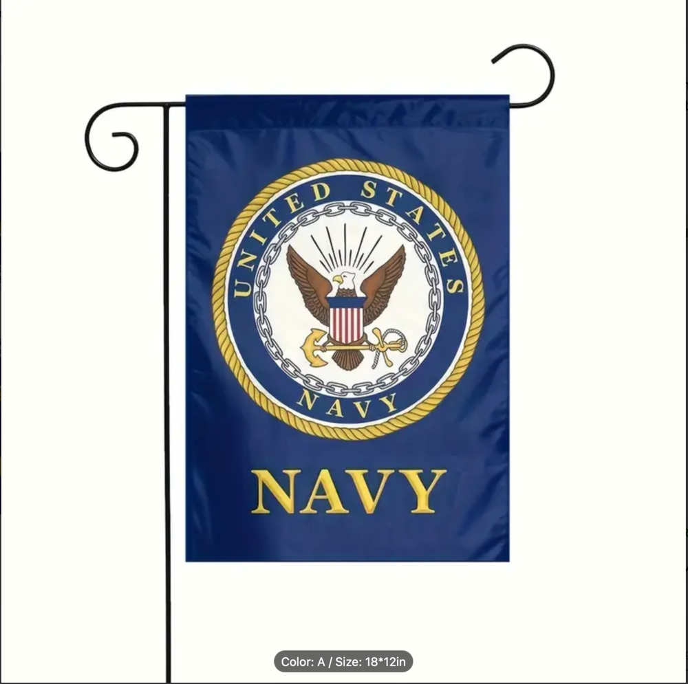 U.S. Navy Garden Flag, Double-Sided, 12x18 Inches, Polyester, Weather-Resistant