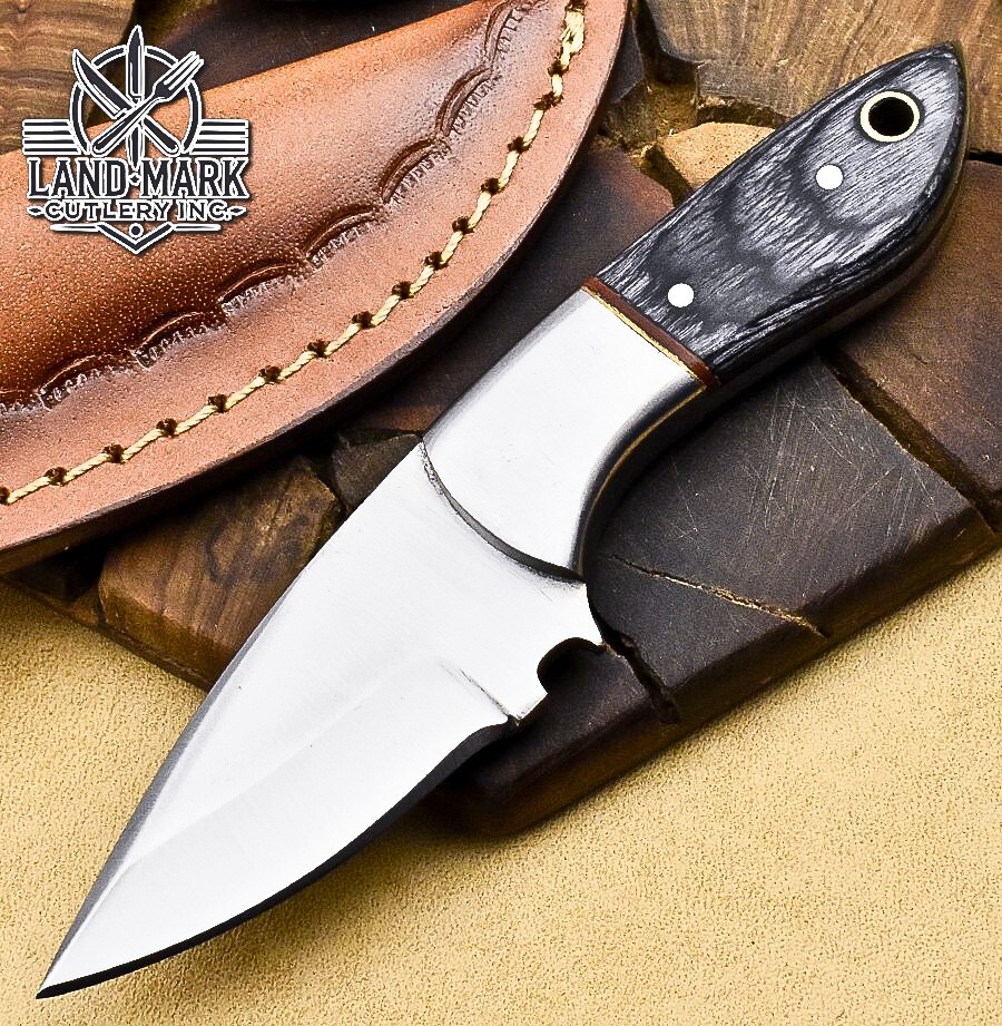Custom D2 Steel Mini Hunting Knife with Hardwood Handle