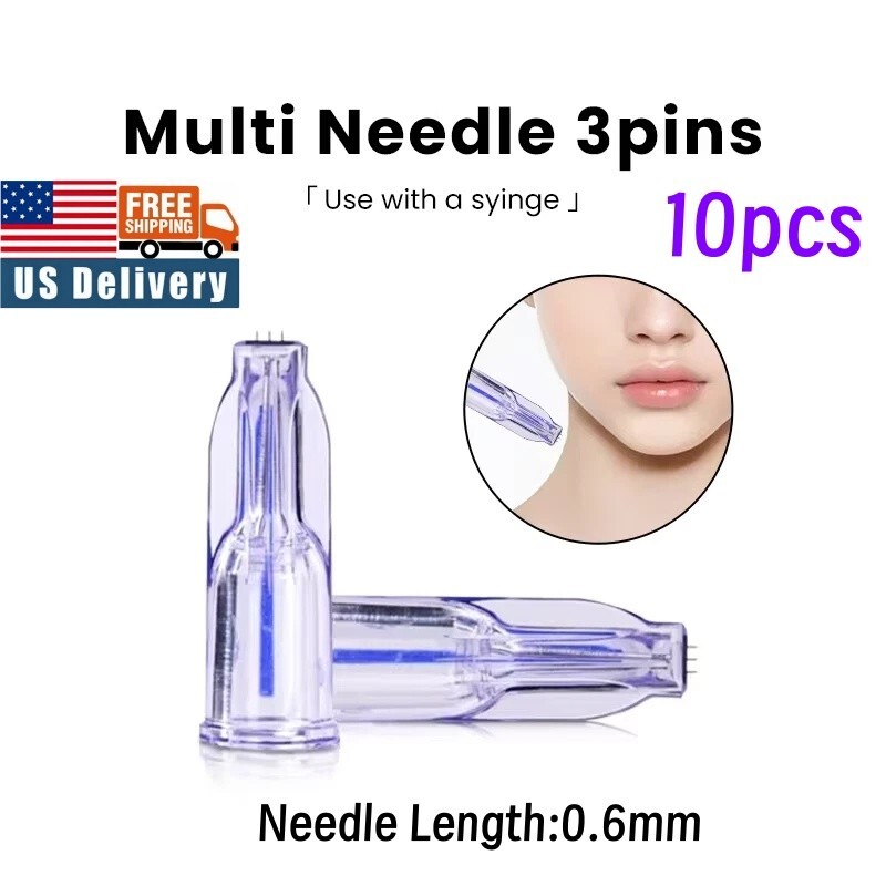 Crystal Microneedles 3Pin 34G Three Needles Anti Aging Eyes Neck Lines Skin Care