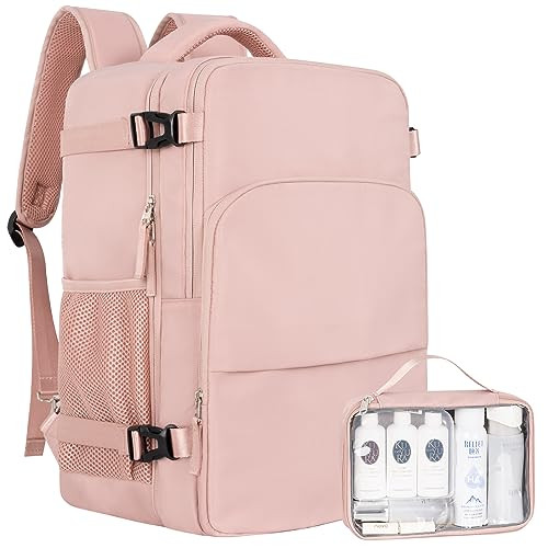 Pink Large Flight Approved Carry On Backpack for Women Travel