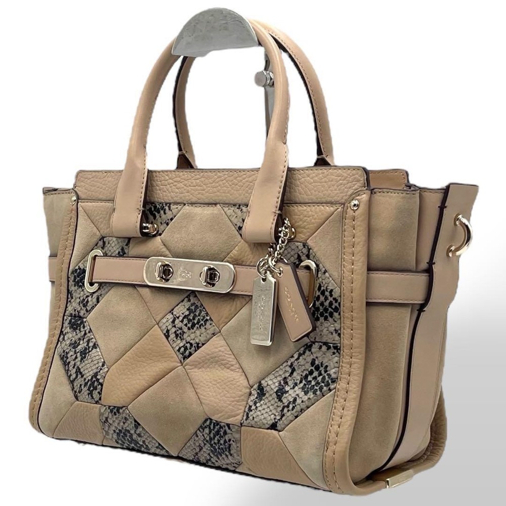 COACH 2WAY Shoulder Bag with Turn Lock 37188 for Diagonal Wear