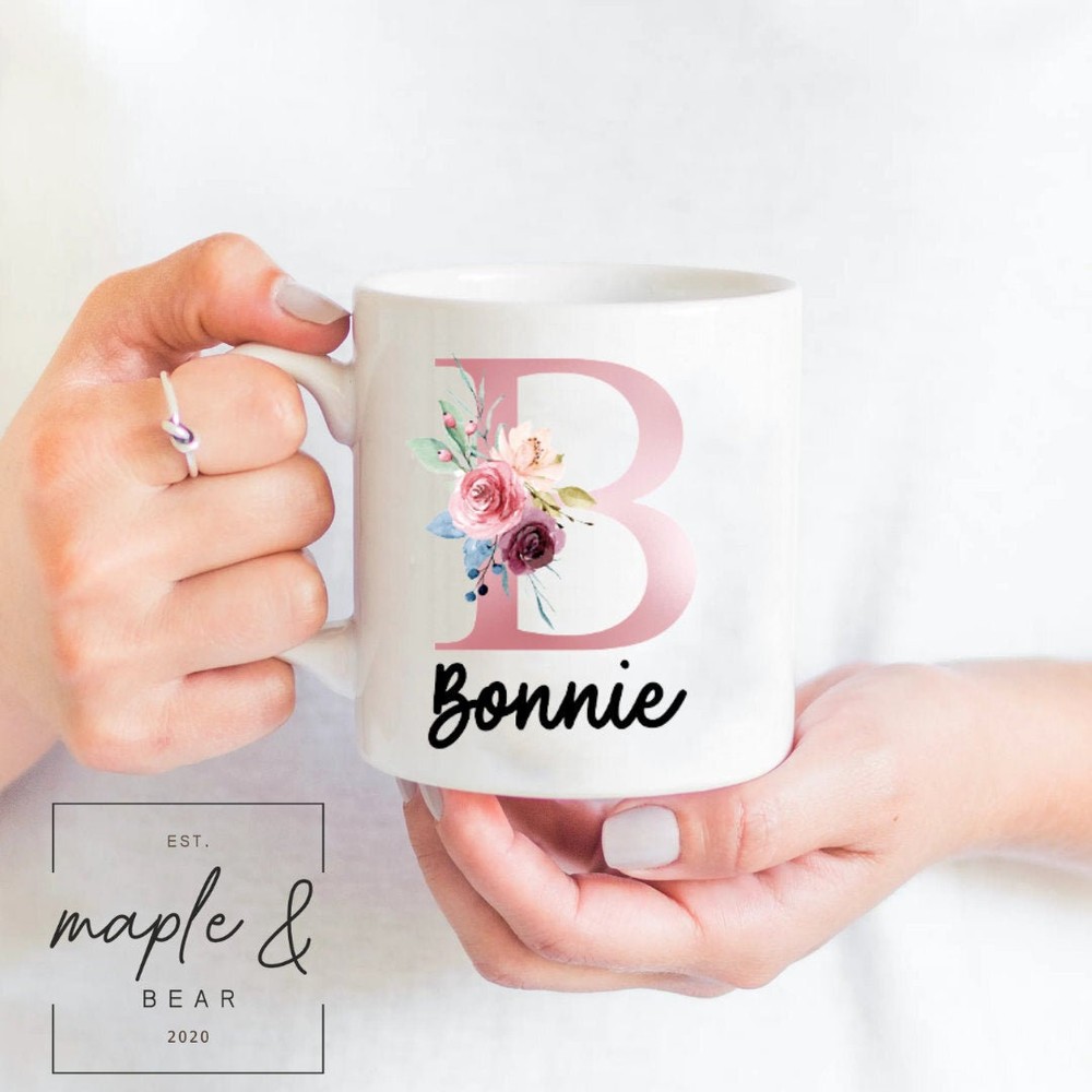 Personalised Name And Initial Mug Mug Gift For Friends  Watercolour Mug
