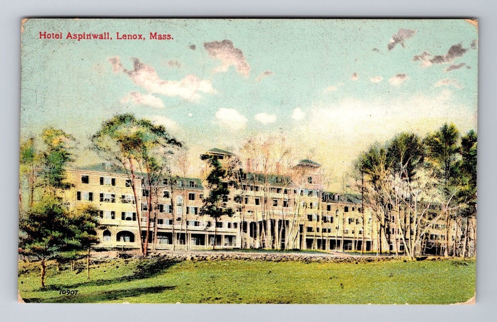 Lenox MA-Massachusetts, Hotel Aspinwall, Souvenir, Vintage c1908 Postcard