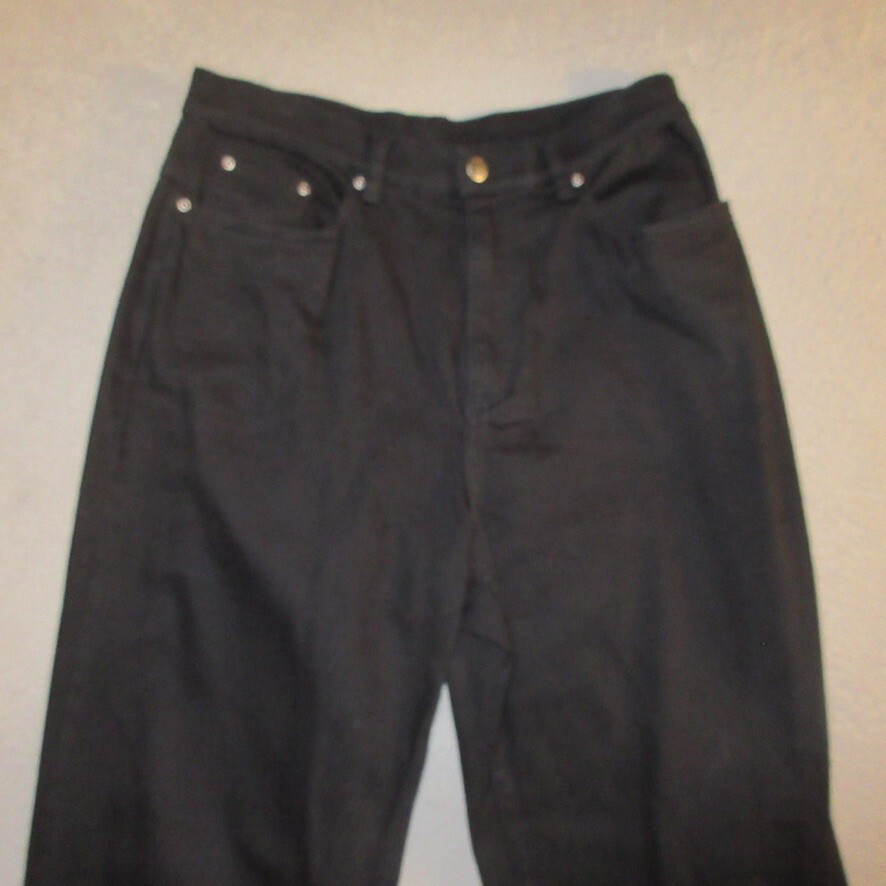 LL Bean Jeans 12 Women Taper Leg Stretch Black High Rise Measures 30x29