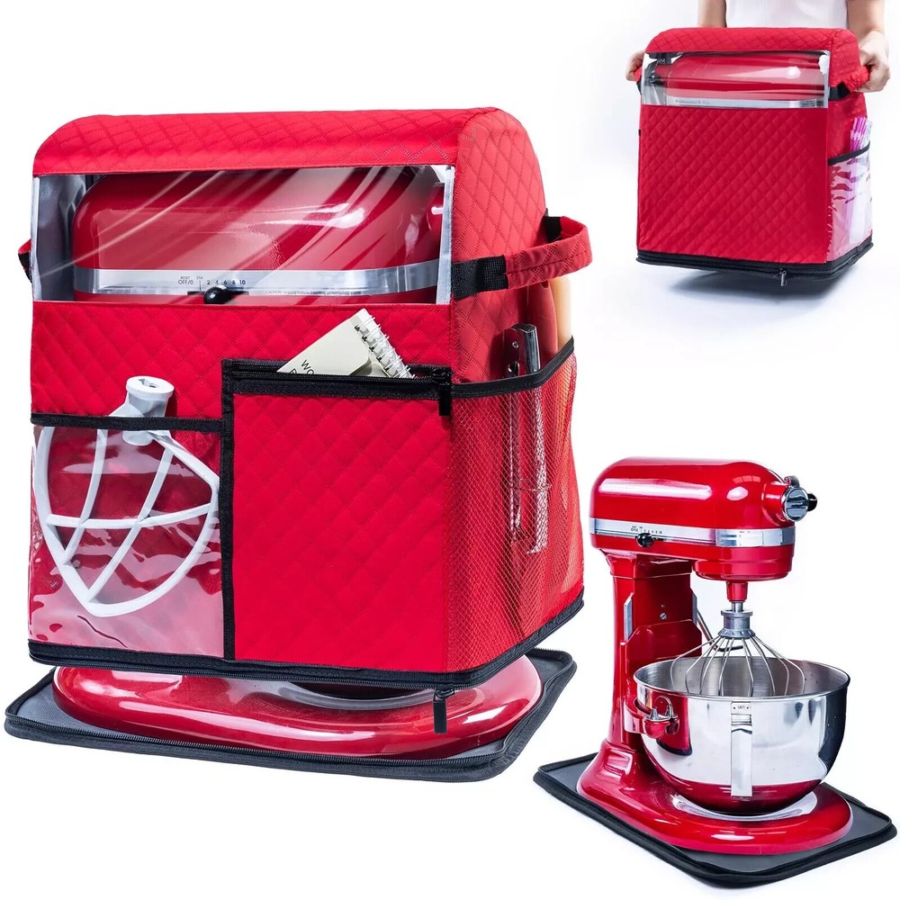 KitchenAid 4.5-5 QT Stand Mixer Cover with Non-Slip Base and Appliance Sliders