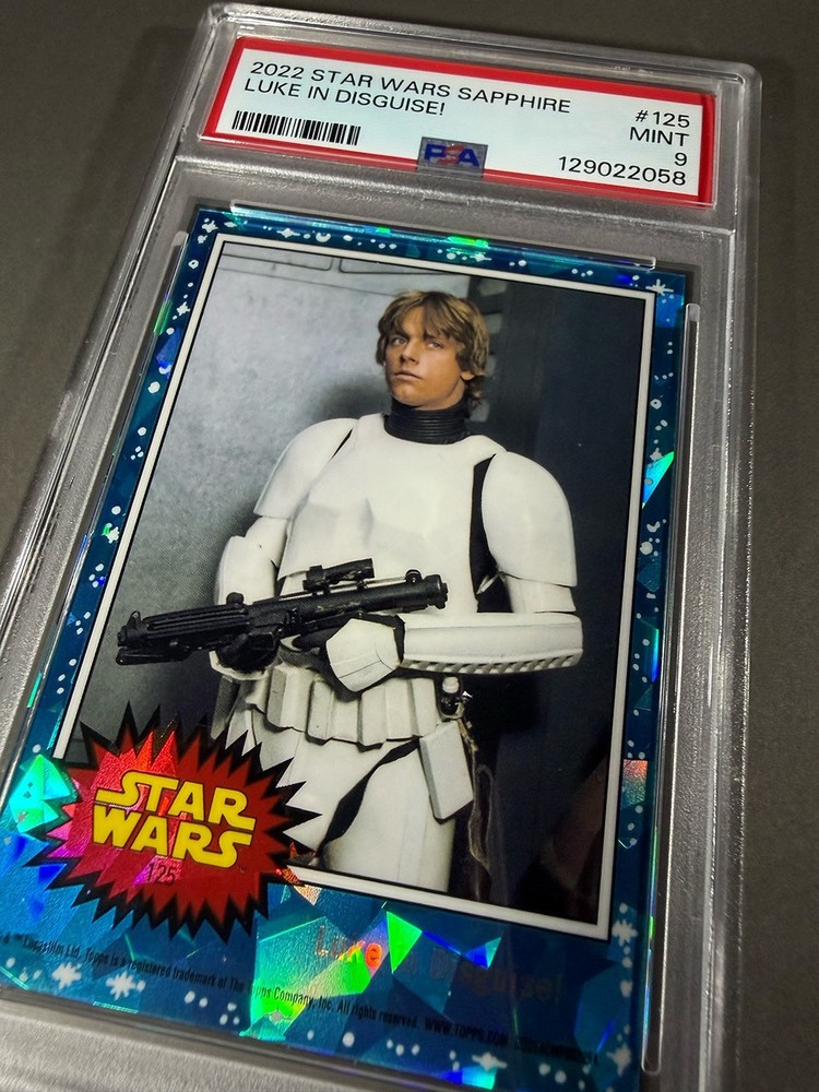 (PSA 9) 2022 Star Wars Sapphire #125, “Luke In Disguise!”