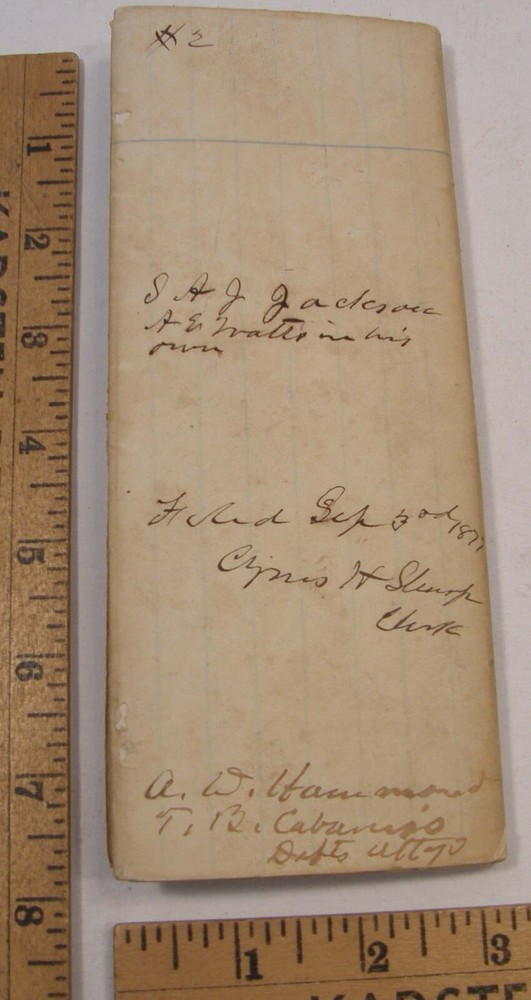 ANTIQUE 1877 LEGAL DOCUMENT MONROE COUNTY GEORGIA JOHN T CROWDER  ALBERTUS WATTS