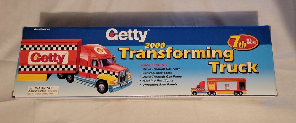 2000 Getty Transforming  7th In A Series Collectible Red Toy Truck NEW w/ Box