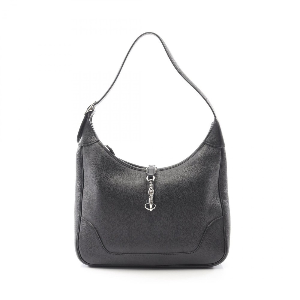 HERMES Trim 31 Shoulder Handbag B Evercolor leather Black SHW Used Women