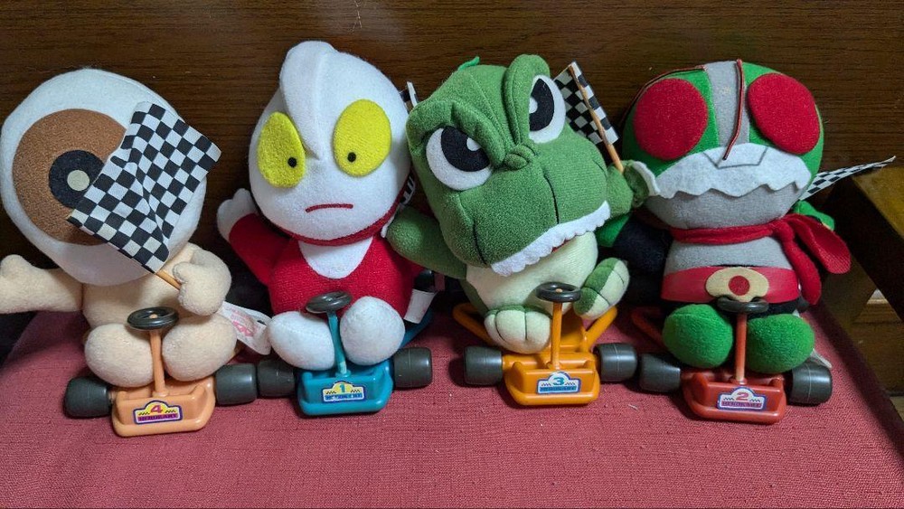Anime Mixed Plush Toy Lot of 4 Medama Oyaji Ultraman Godzilla Kamen Rider Goods