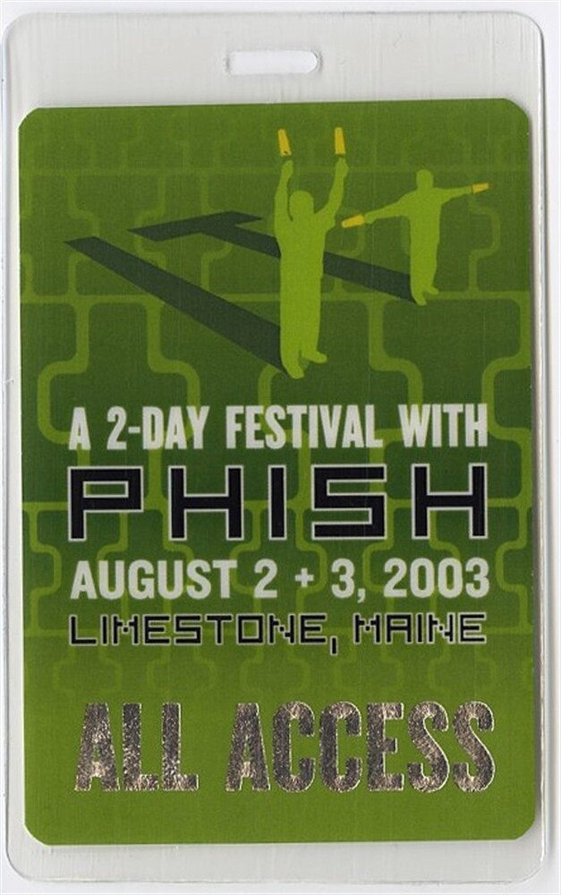 Phish 2003 20th Anniversary Concert Tour All Access Laminated Backstage Pass