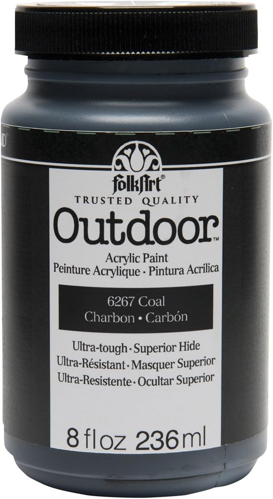 Outdoor Acrylic Paint in Assorted Colors (8 Oz), Coal