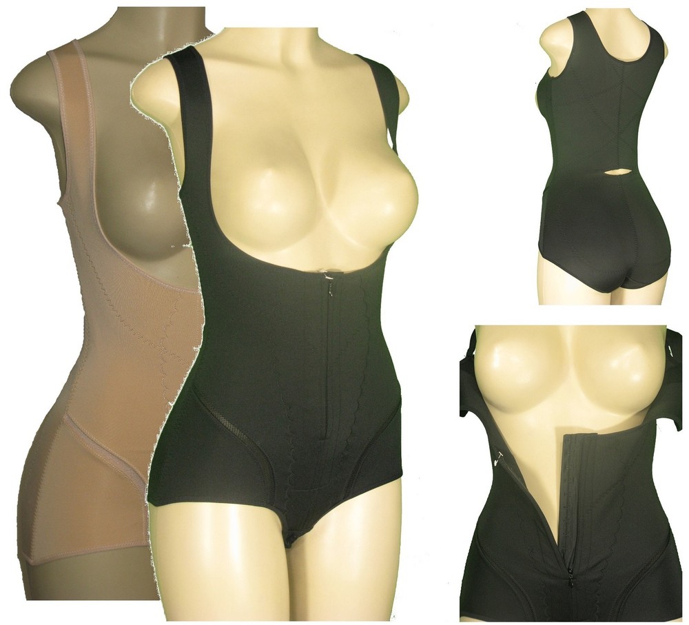 Beige Strong Full Body Shaper Suit Firm Gridles Waist Underbust Lipo-Reductor-image