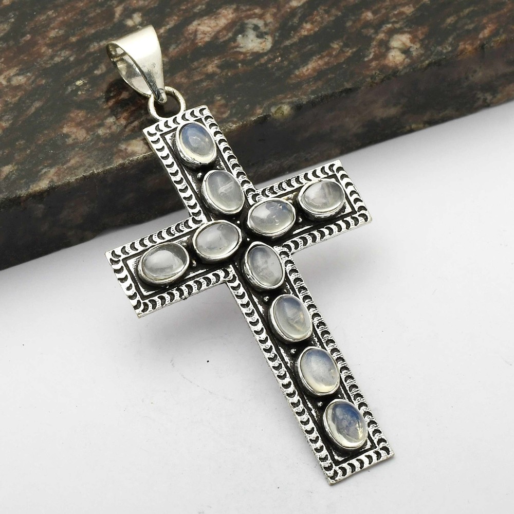 Opalite Gemstone Ethnic Handmade Cross Pendant Jewelry Christmas Gift  AP-15137