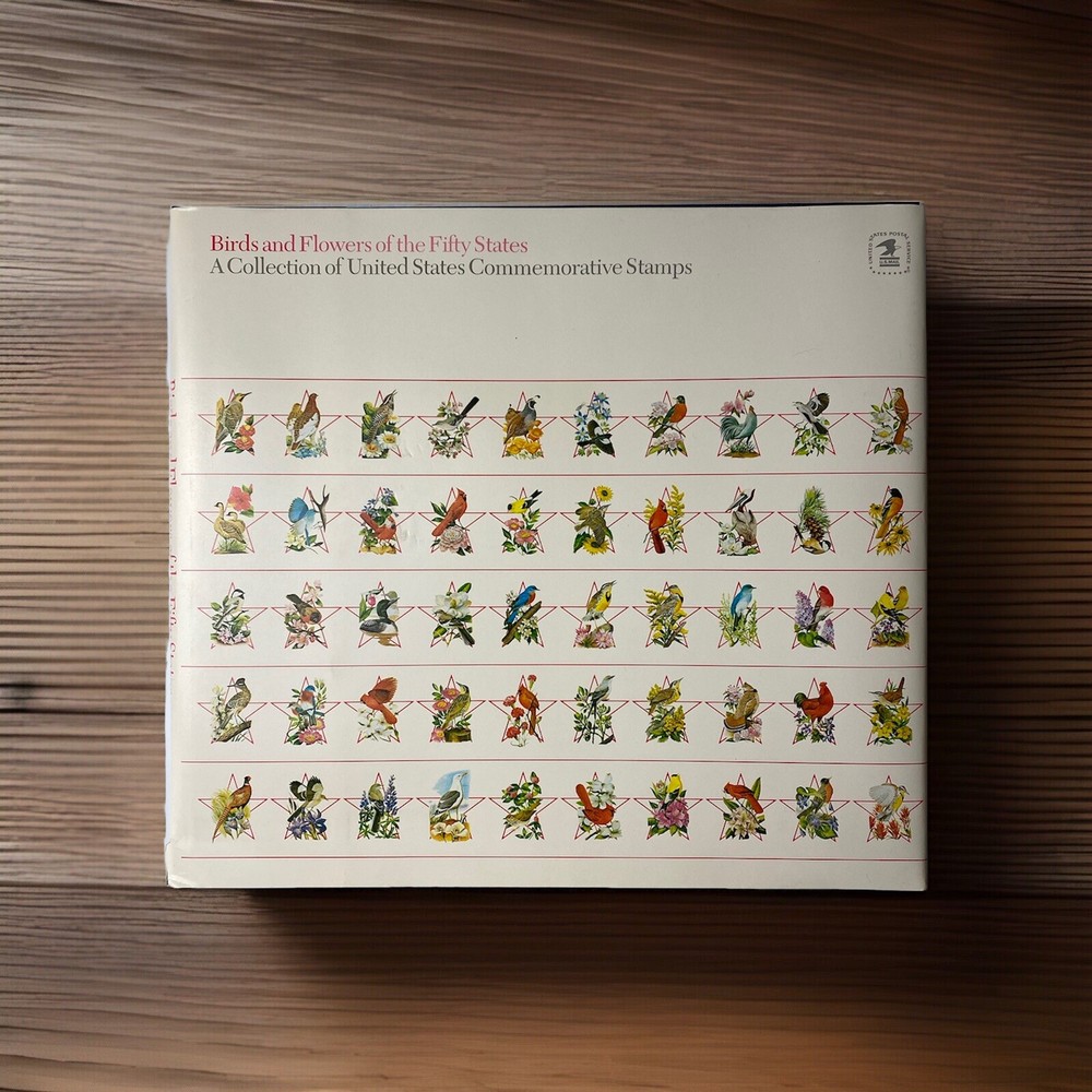USPS Birds and Flowers of the Fifty States Stamp Book Commemorative HCDJ 1982