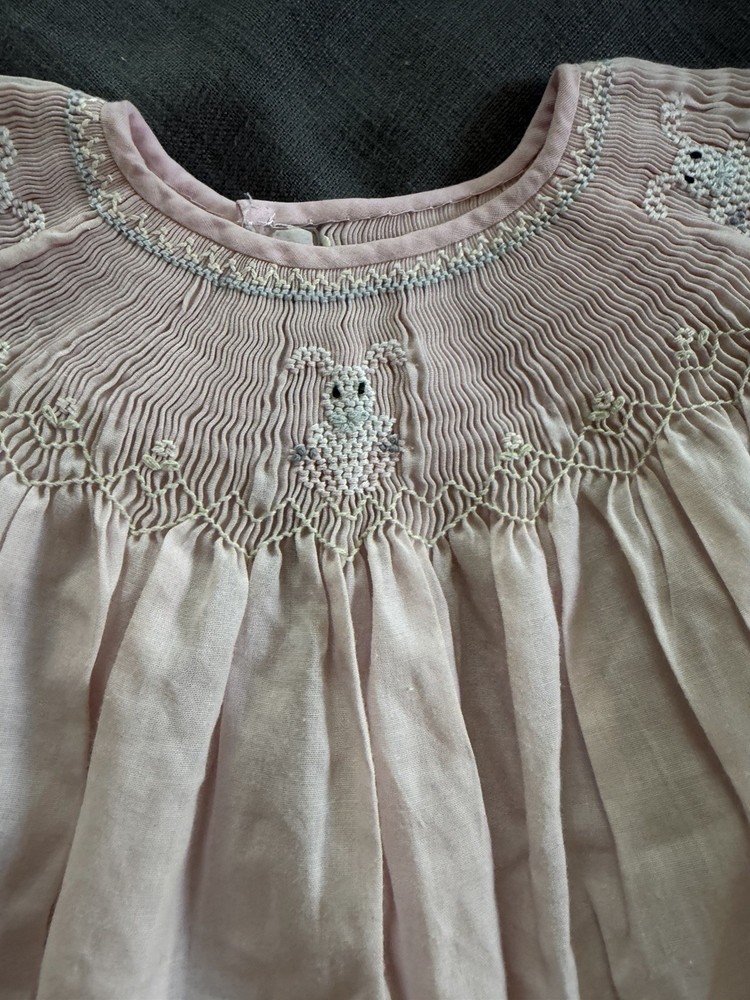 BABY GIRLS SMOCKED BUNNY DRESS 24 Months Easter Spring