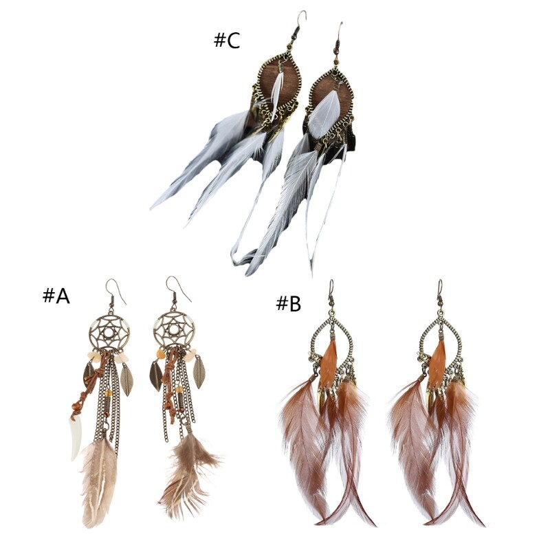 Long Tassel Earrings Female Leaves Pendant Earrings Boho Jewelry