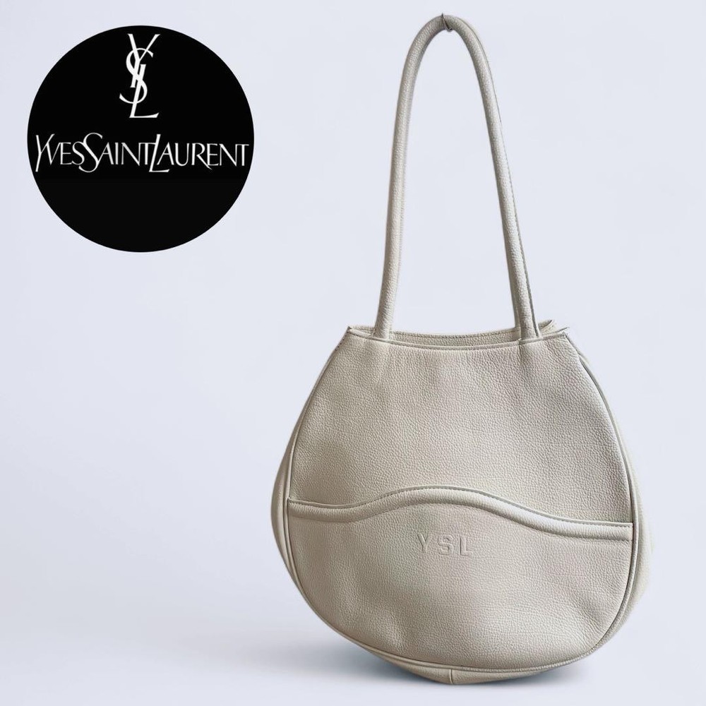 Yves Saint Laurent YSL Cassandra White Leather Shoulder Bag Authentic F06221962