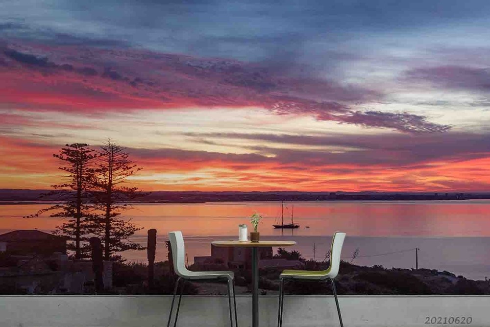 3D Ocean Sky Sunset Landscape Wall Murals Wallpaper Murals Wall Sticker