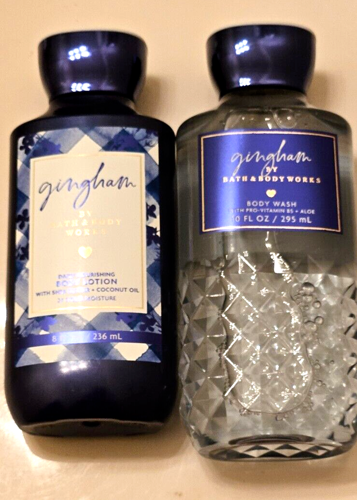 Bath & Body Works Gingham Scented Body Lotion and Shower Gel 2 Piece Bundle