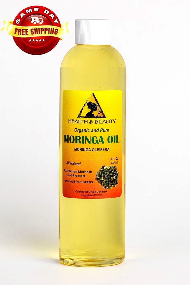MORINGA OIL UNREFINED ORGANIC VIRGIN CARRIER COLD PRESSED NATURAL 100% PURE 8 OZ