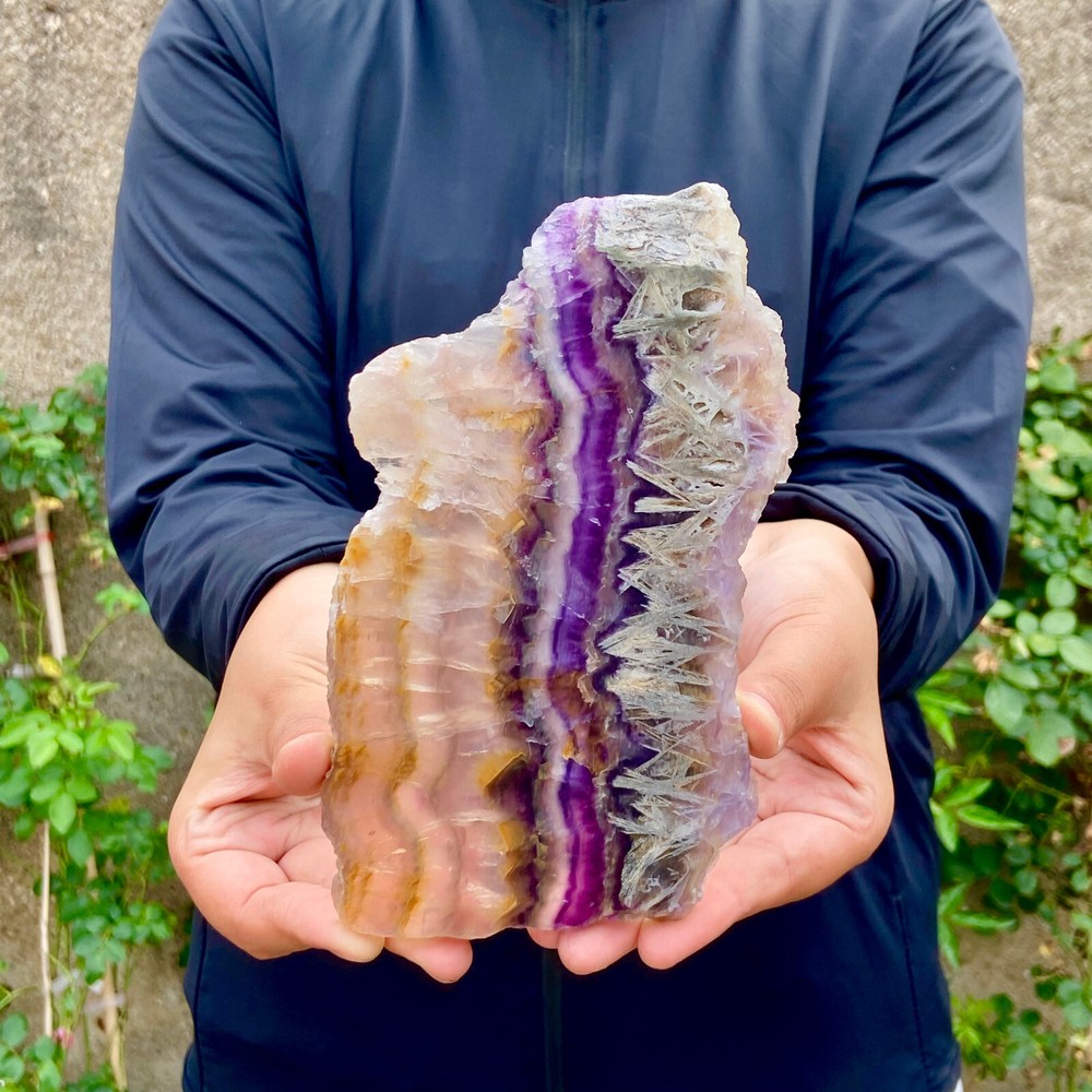 356G Natural Rainbow Fluorite Crystal Flake Raw Stone Specimen