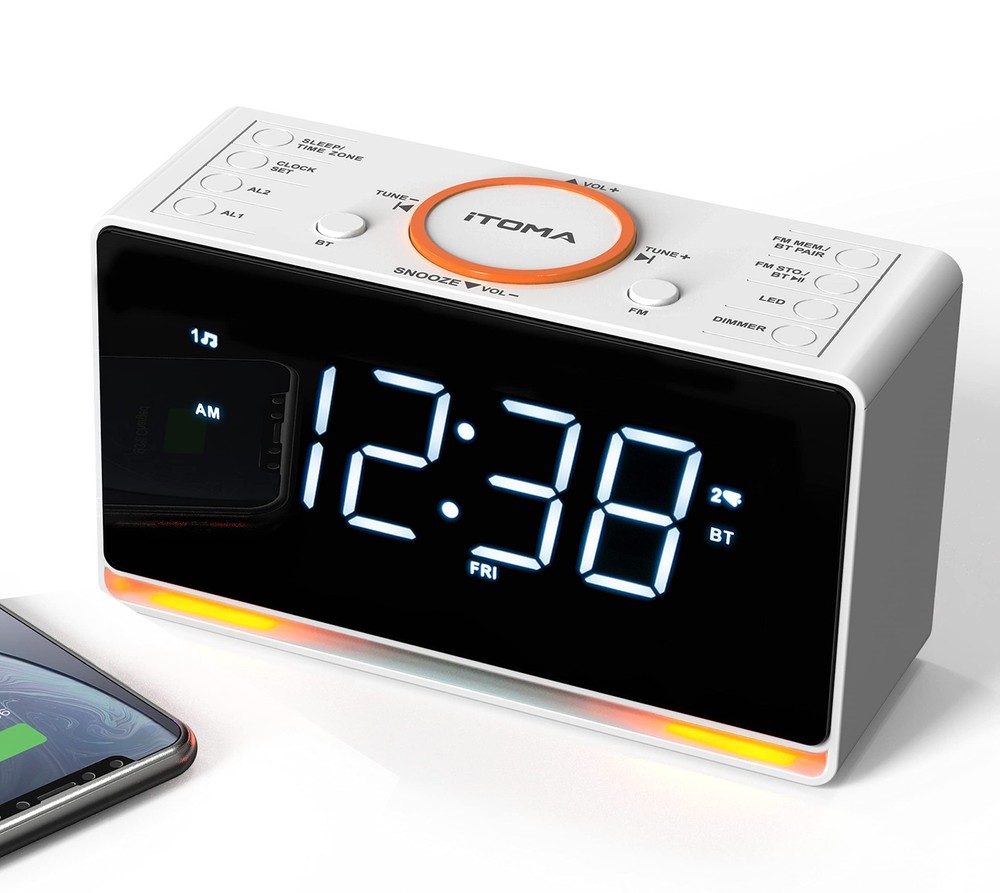 Bluetooth Alarm Clock Radio with 1.4