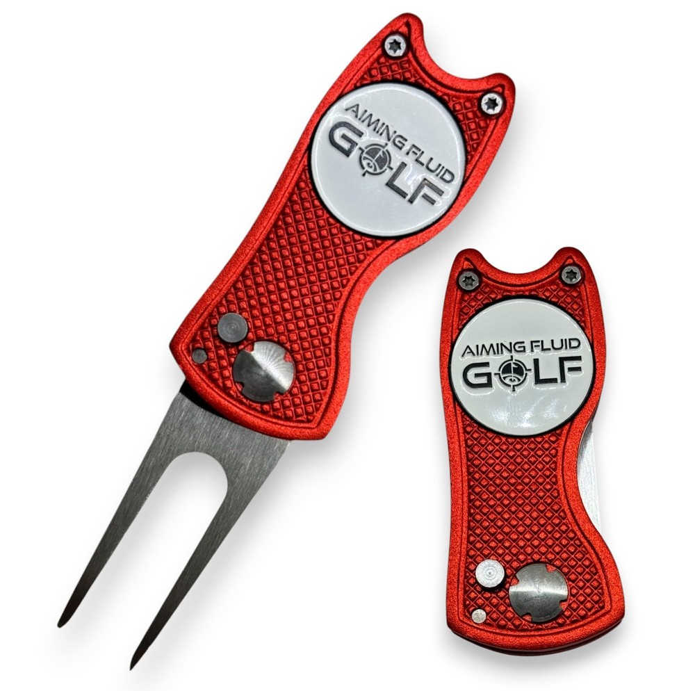 5-in-1 Golf Divot Tool with Ball Marker, Groove Cleaner, Club Tee & Putter Aid  