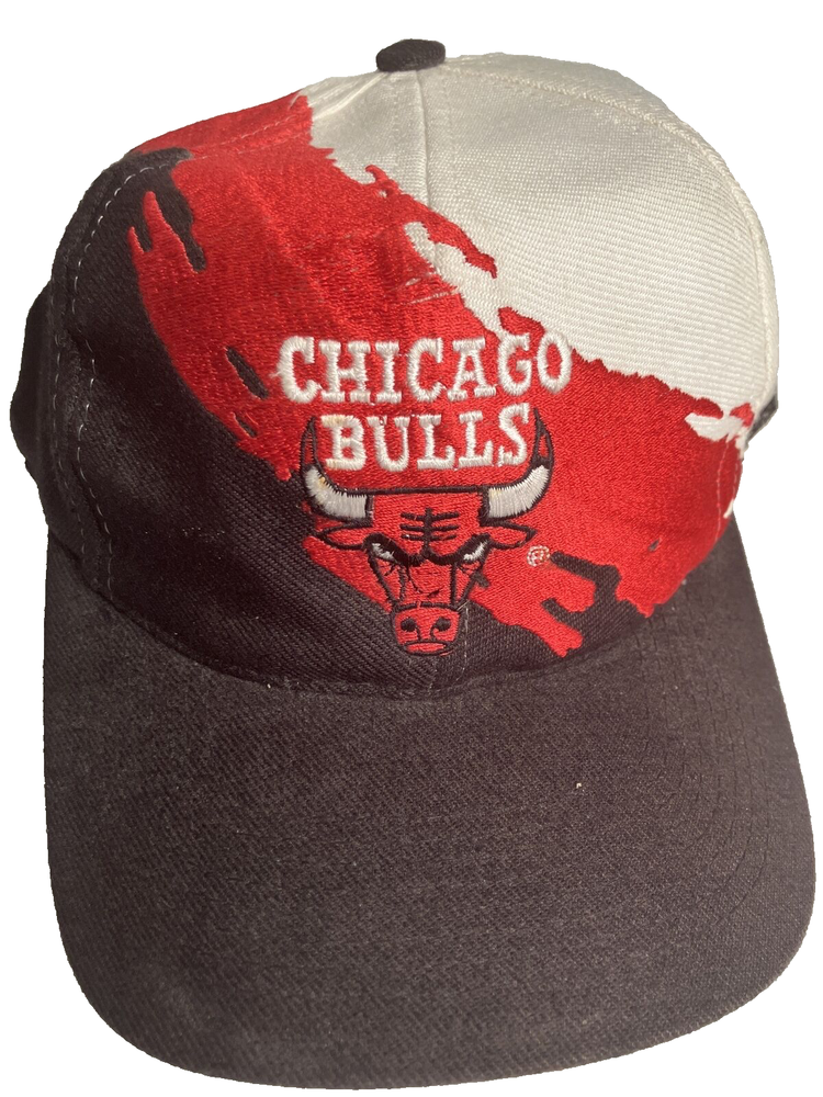 Vintage Chicago Bulls NBA Logo Athletic Splash 90's Wool Snapback Rare Cap Hat