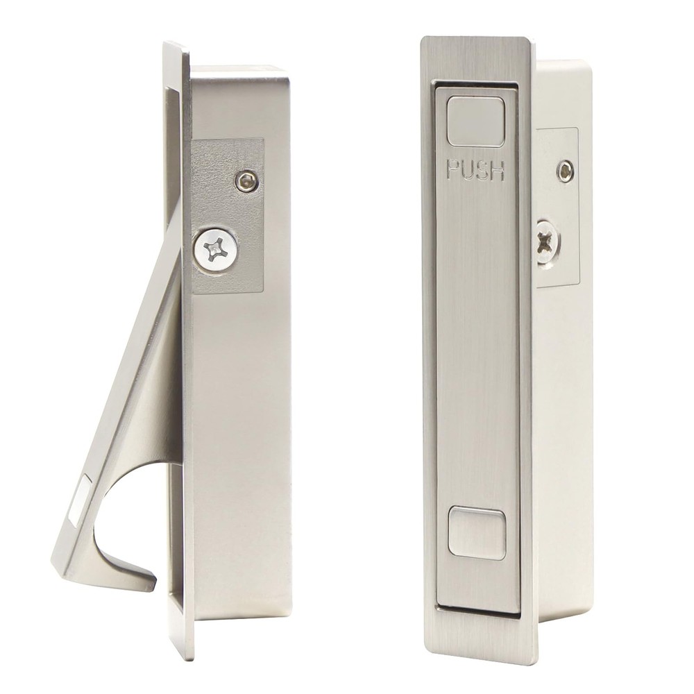 4-Pack Flush Mount Pocket Door Pull Handles - Finger Press Edge Push Design  