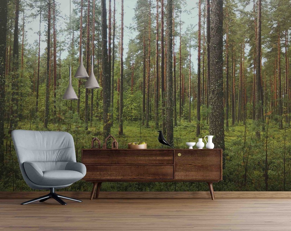 3D Pine Forest Landscape Wall Murals Wallpaper Murals Wall Sticker