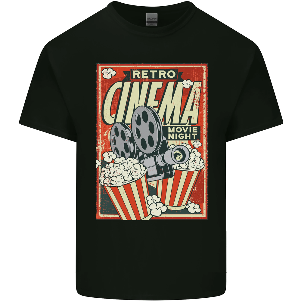 Retro Cinema Movie Night Films & TV Mens Cotton T-Shirt Tee Top