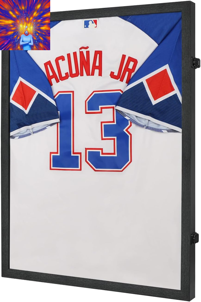 Jersey Frame Display Case - Wall Mount Sports Jersey Display - Lockable Flat Jer