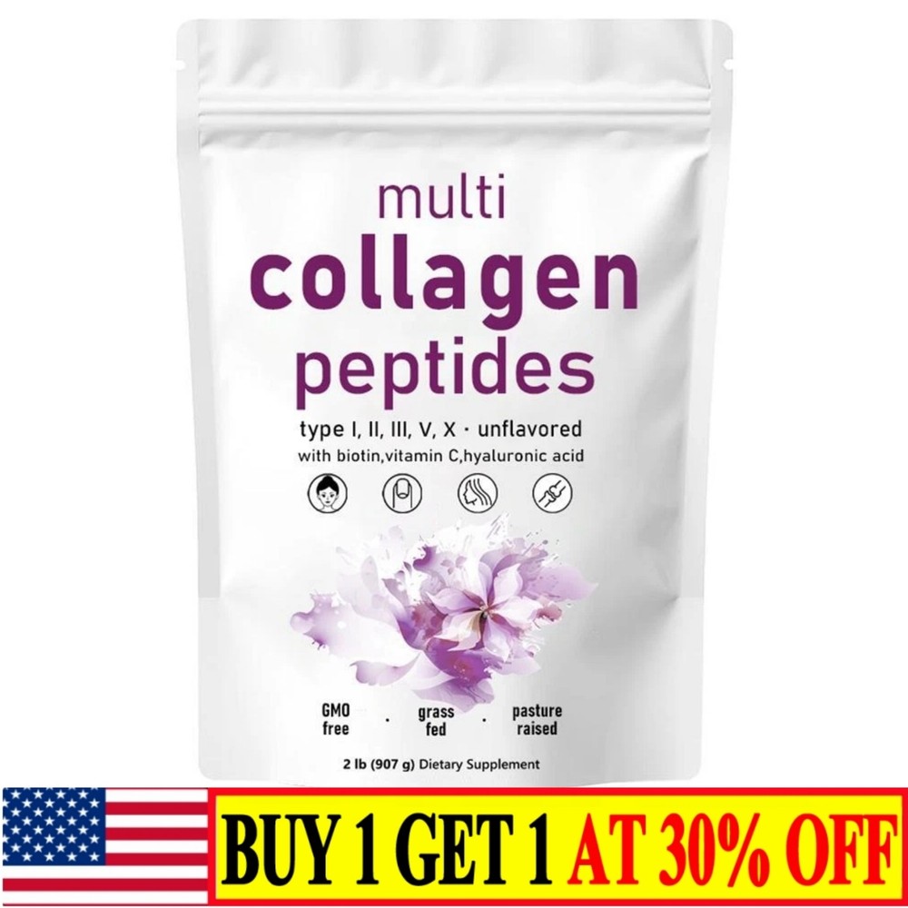 Multi Collagen Peptides Powder with Hydrolyzed Types I II III V X for Protein Support