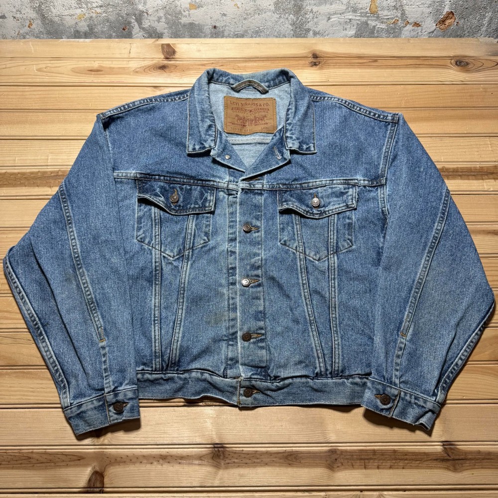 Levis Type lll Dark Wash Blue Denim Jean Trucker Jacket 70598 4891 Men's - Large