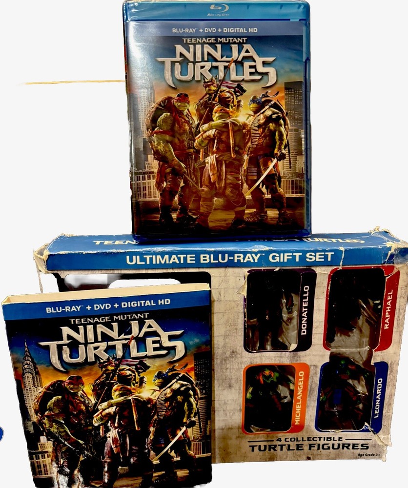 2014 TMNT Action Figures Collectible BluRay DVD Gift Set