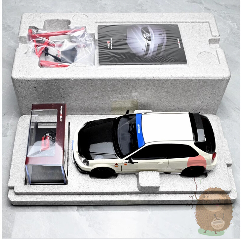 MOTORHELIX 1/18 Honda civic EK9 Spoon Alloy Car Model Diecast Collection Gifts