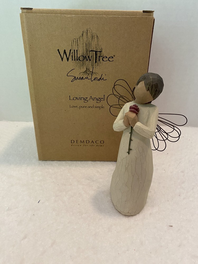 Willow Tree - Loving Angel - Holding Rose - DEMDACO 2002 Susan Lordi MIB