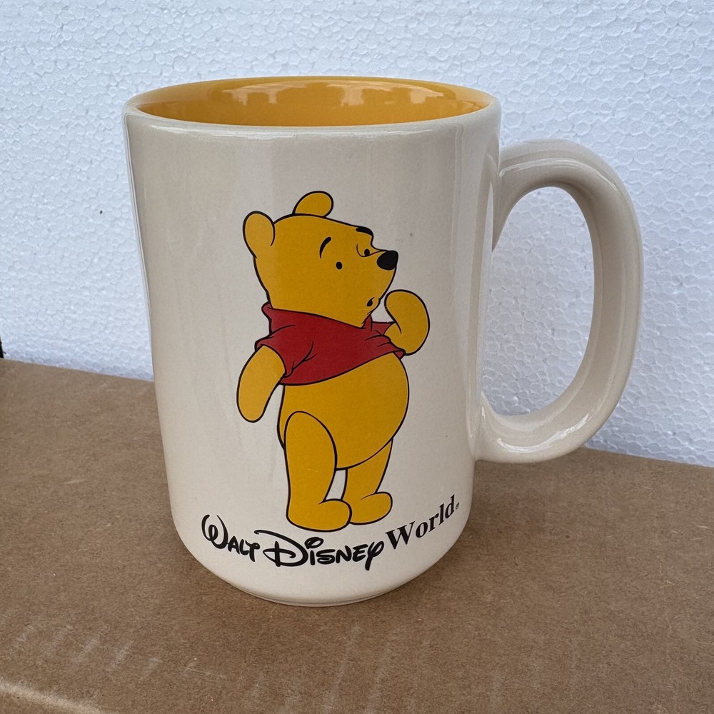 Vintage Disney World Winnie the Pooh Large Yellow Mug Cup