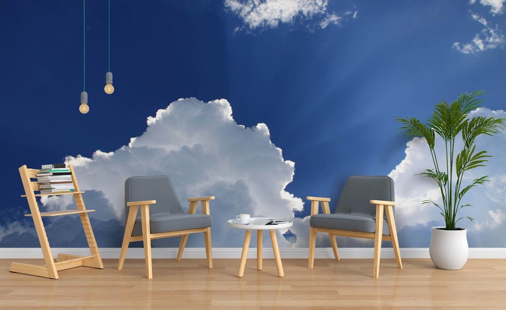 3D Blue Sky White Clouds Landscape Wall Murals Wallpaper Murals Wall Sticker