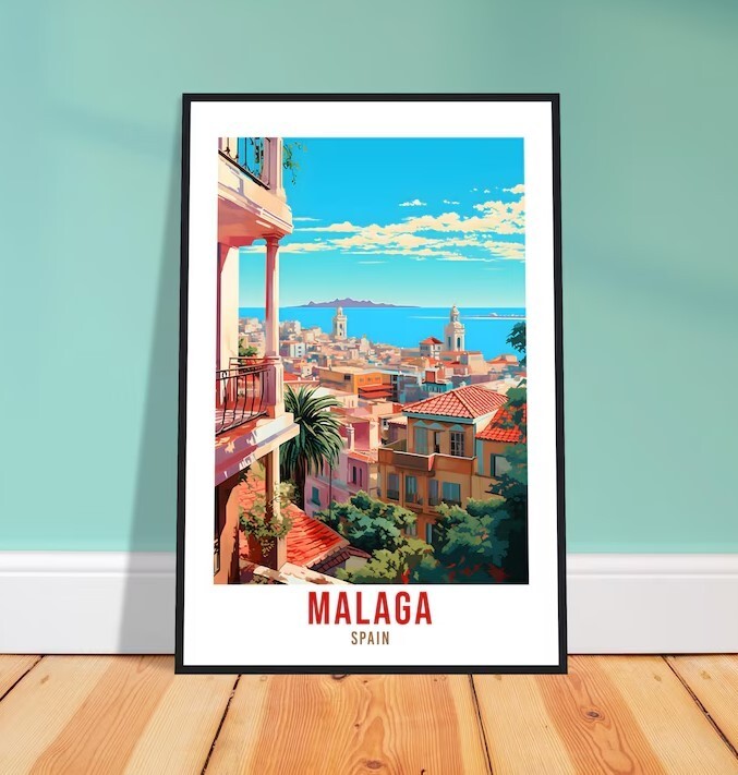 Malaga Travel Poster Wall Art Malaga Wall Hanging Home Décor