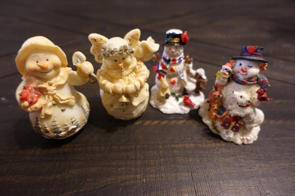 2 SETS OF VINTAGE CHRISTMAS SNOWMEN FIGURINES
