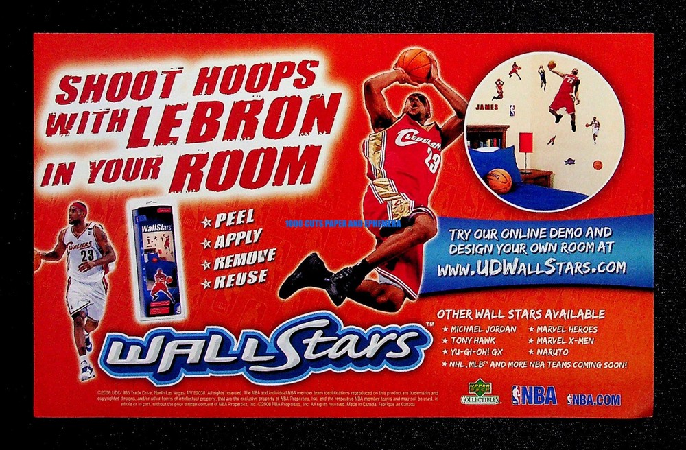 Wall Stars Stickers Lebron James Upper Deck 2006 Print Magazine Ad Poster ADVERT