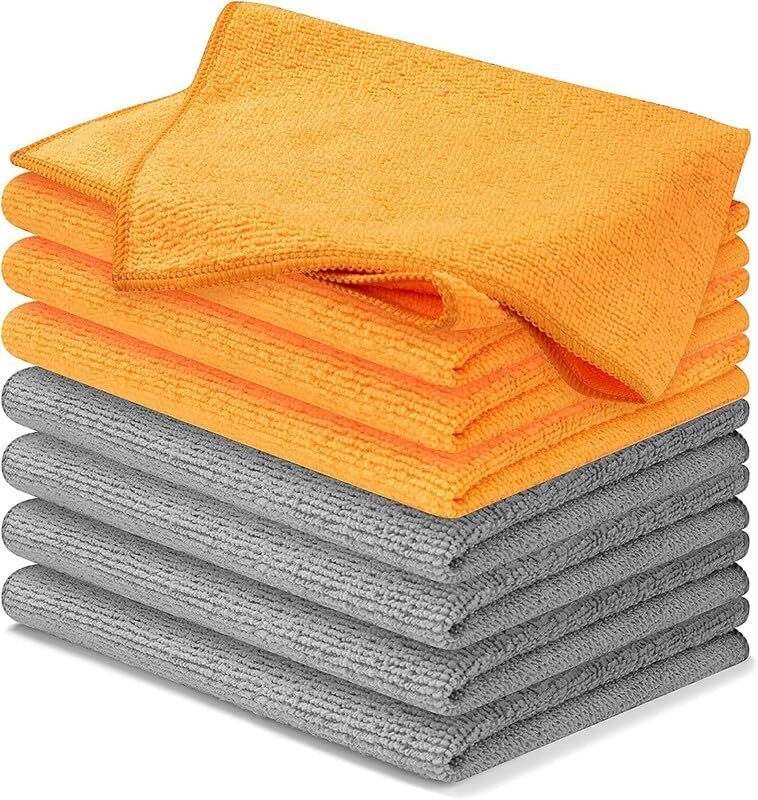 USANOOKS 8-Pack Microfiber Cloths 12x11 Ultra Absorbent Reusable Up To 1200 Washes
