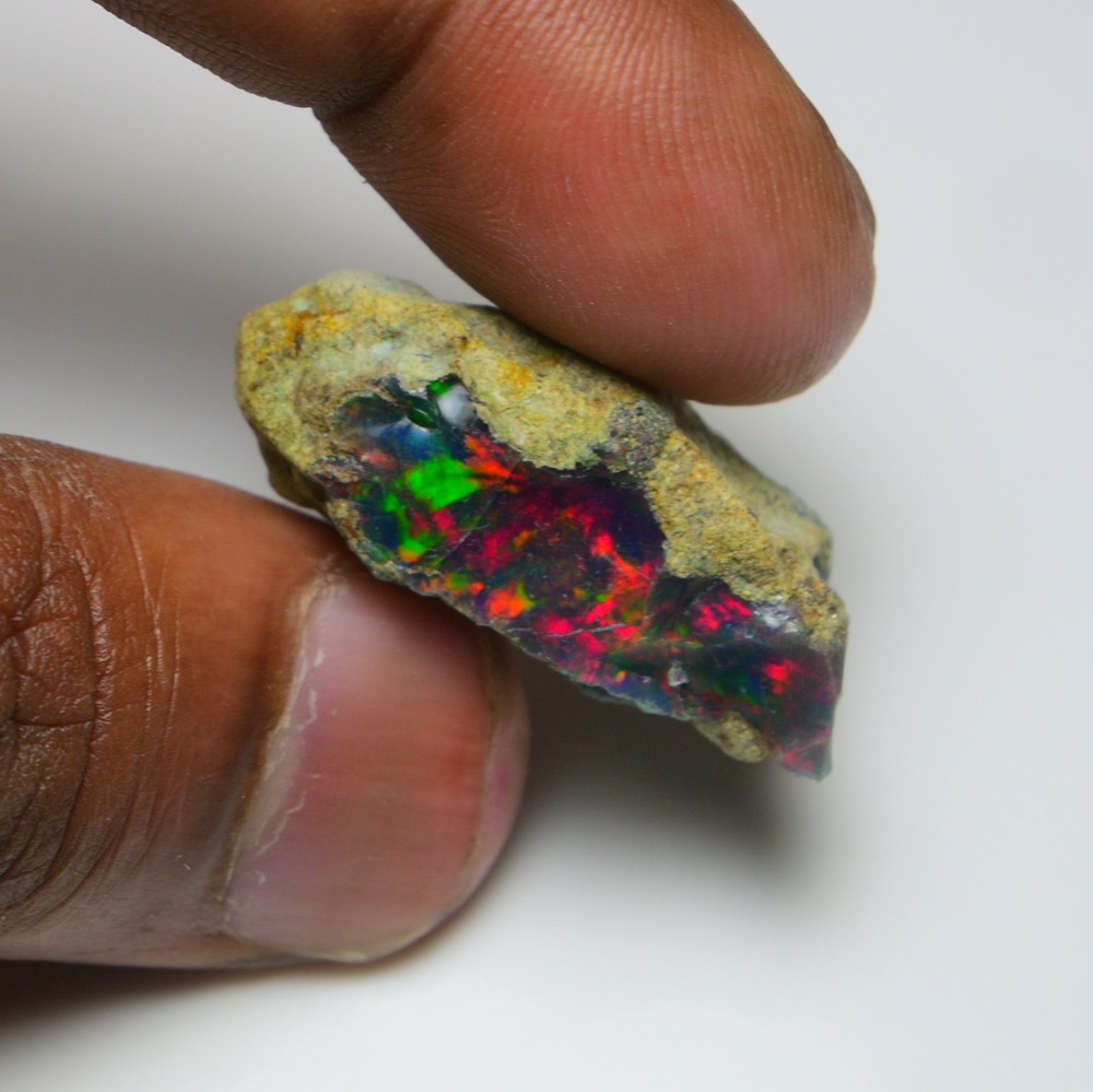Amazing Black Opal 26.45 Carats, Smoked Ethiopian Opal Rough, Opal Raw Crystal